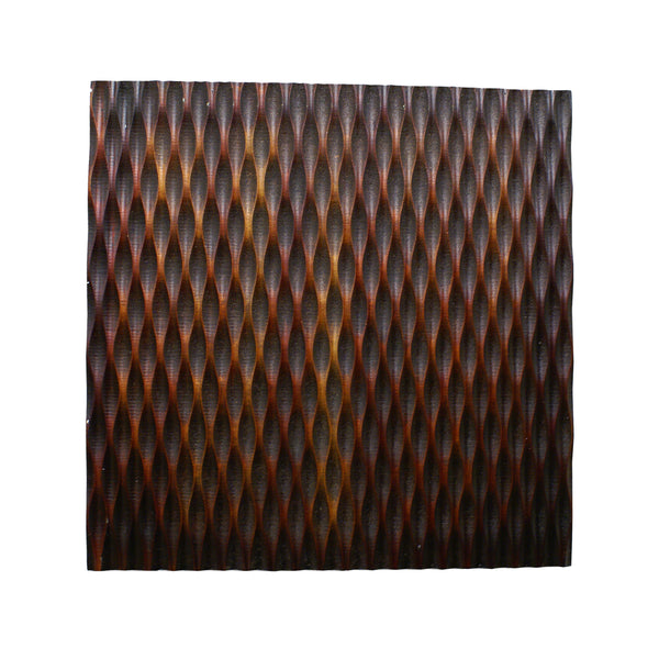 Modern Style Wooden Wall Decor With Patterned Carving Large Brown
