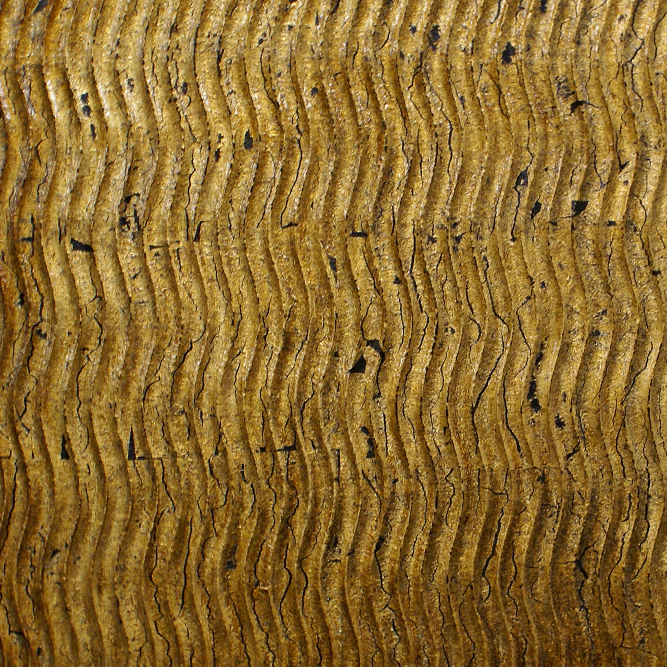 Modern Style Wood Wall Decor With Patterned Carving Large Gold & Brown-zoom-3
