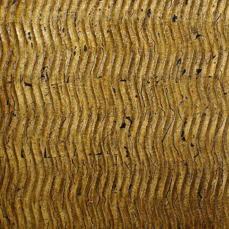 Modern Style Wood Wall Decor With Patterned Carving Large Gold & Brown-zoom-