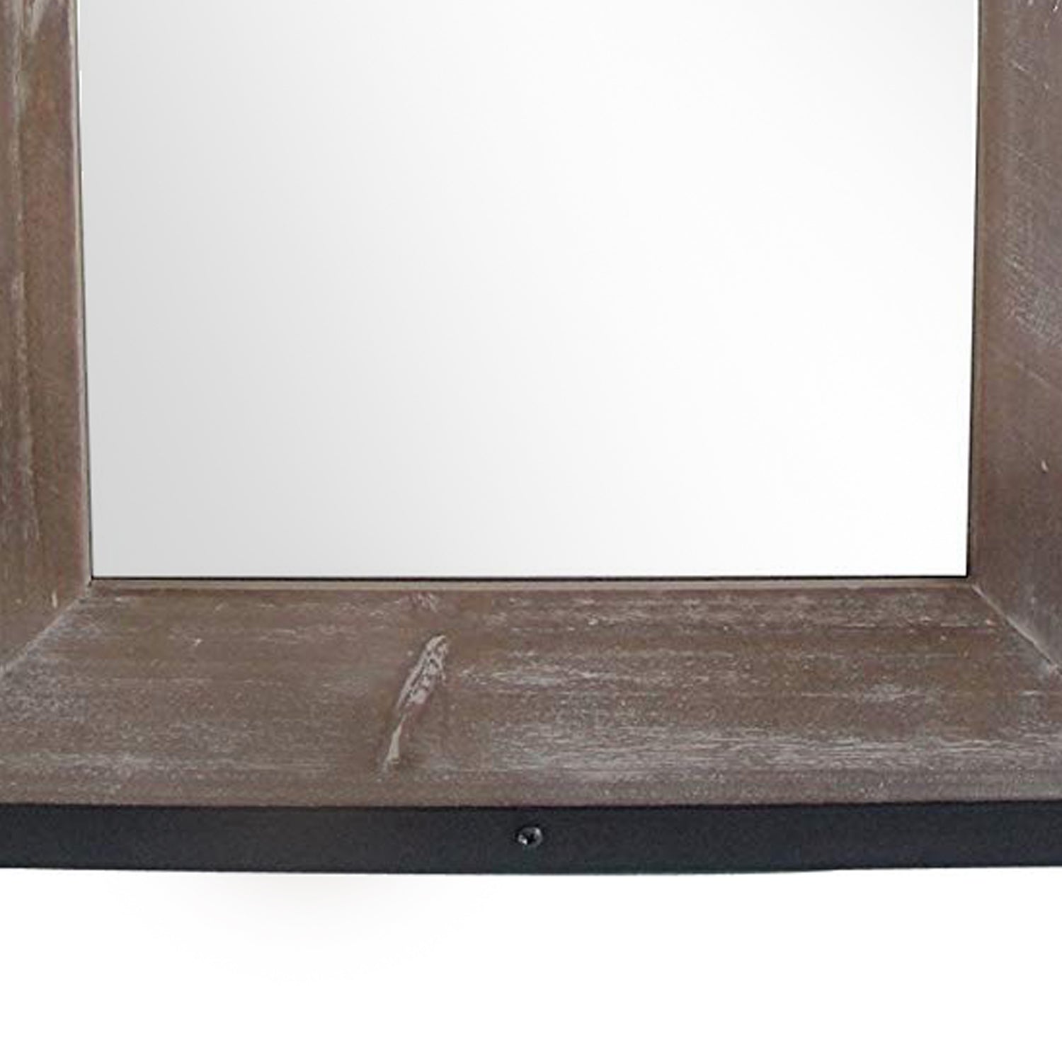 Transitional Mirror With Wooden Framing And Metal Outline Black & Brown-zoom-3