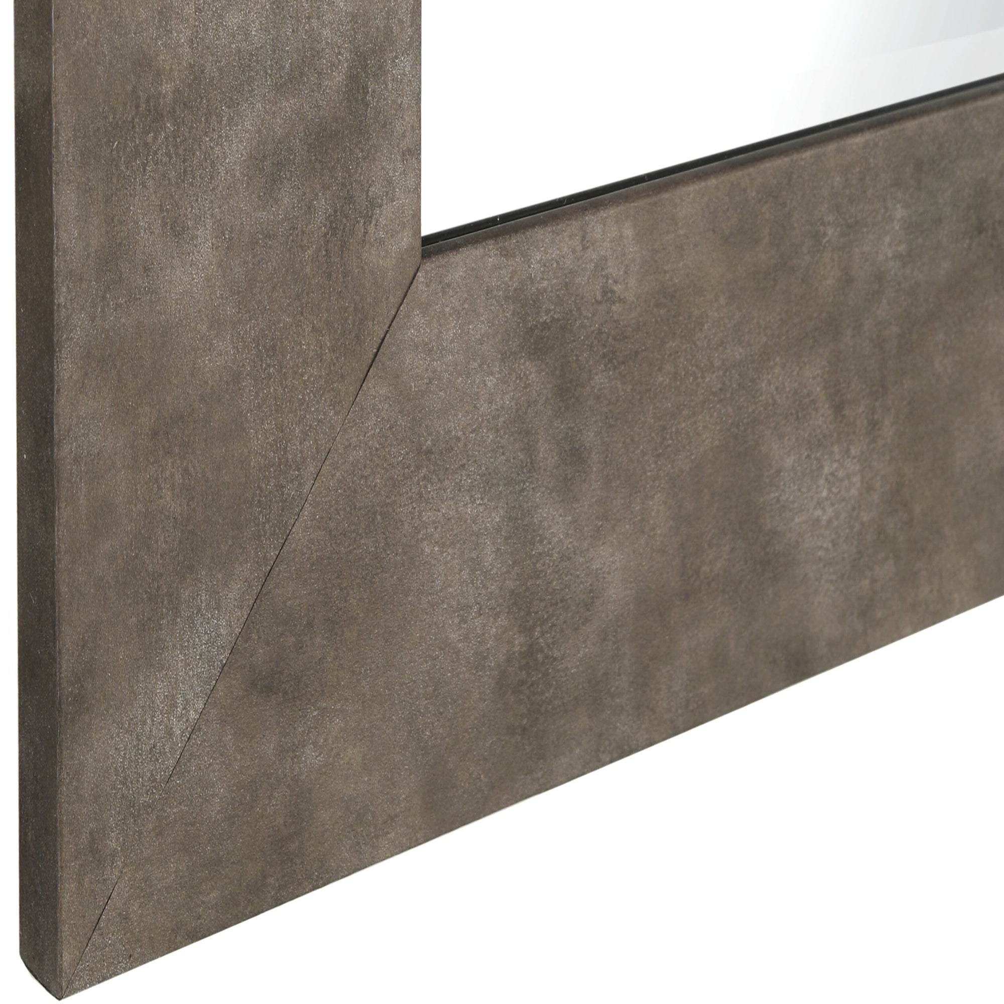 Stylish Rectangular Polystyrene Framed Leaner Mirror Distressed Iron-zoom-3