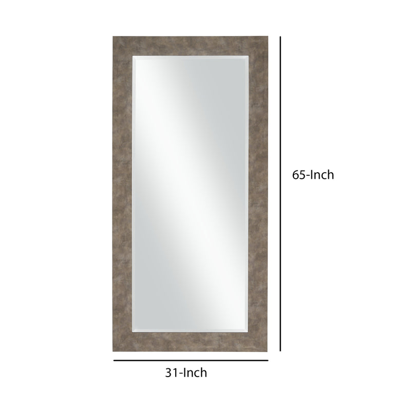 Stylish Rectangular Polystyrene Framed Leaner Mirror Distressed Iron-zoom-