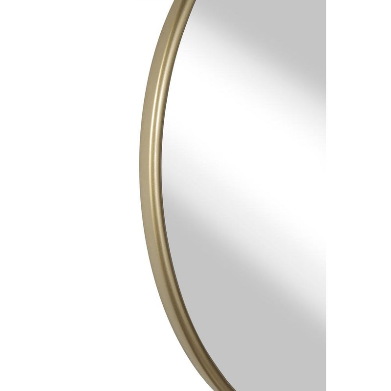 Contemporary Style Round Metal Framed Wall Mirror Small Gold And Silver-zoom-