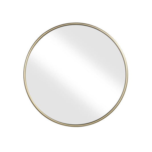 Contemporary Style Round Metal Framed Wall Mirror Small Gold And Silver