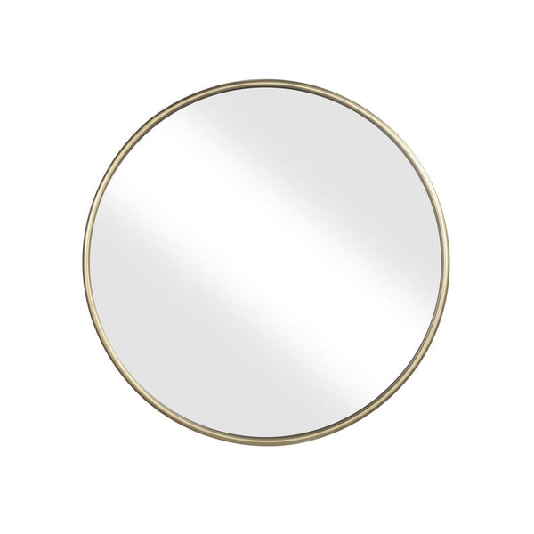 Contemporary Style Round Metal Framed Wall Mirror Small Gold And Silver