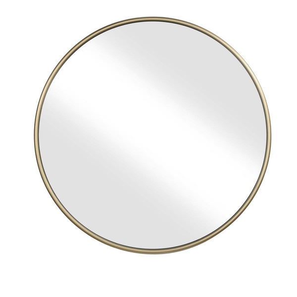 Contemporary Style Round Metal Framed Wall Mirror Large Gold And Silver