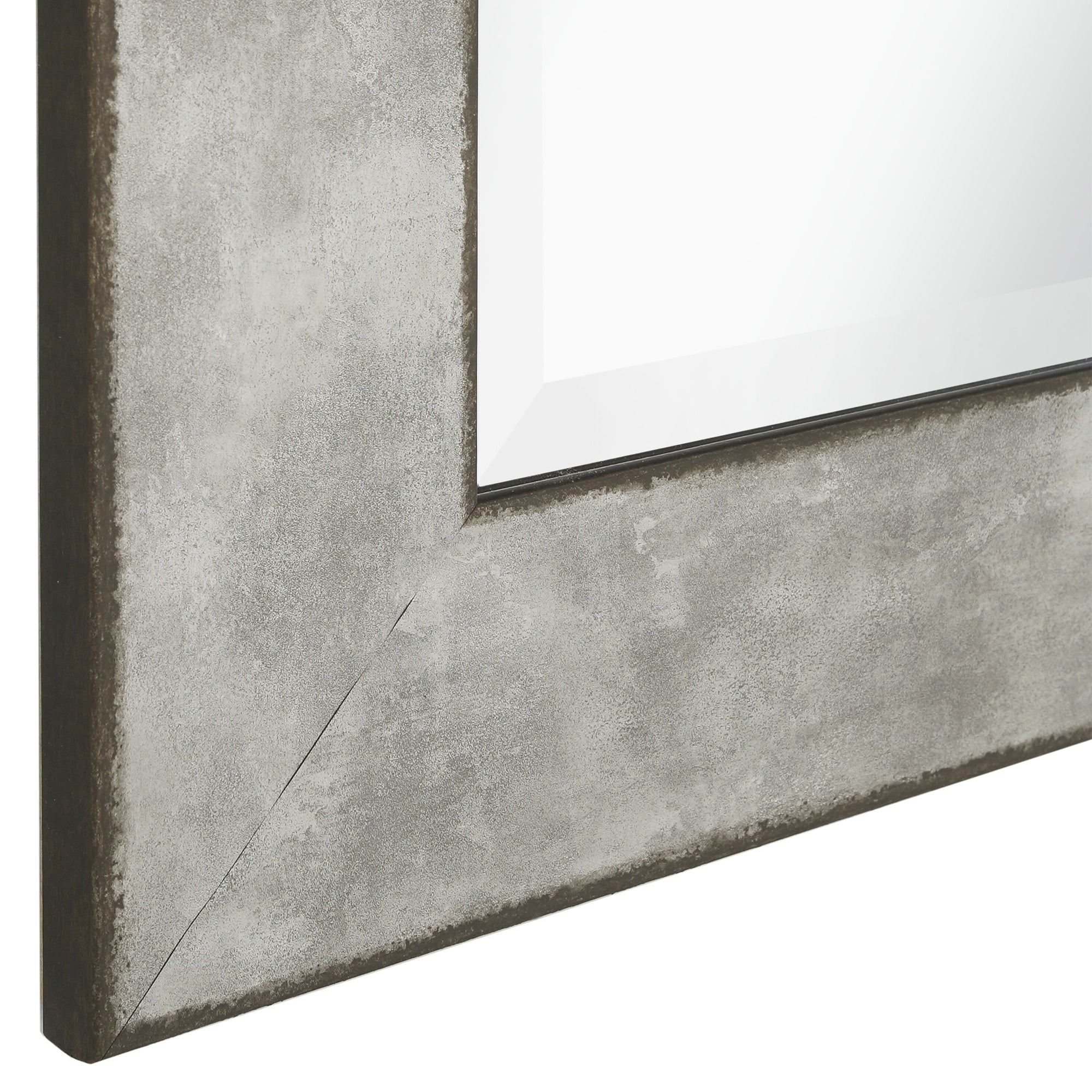 Stylish Rectangular Polystyrene Framed Leaner Mirror Rusted Metal-zoom-3