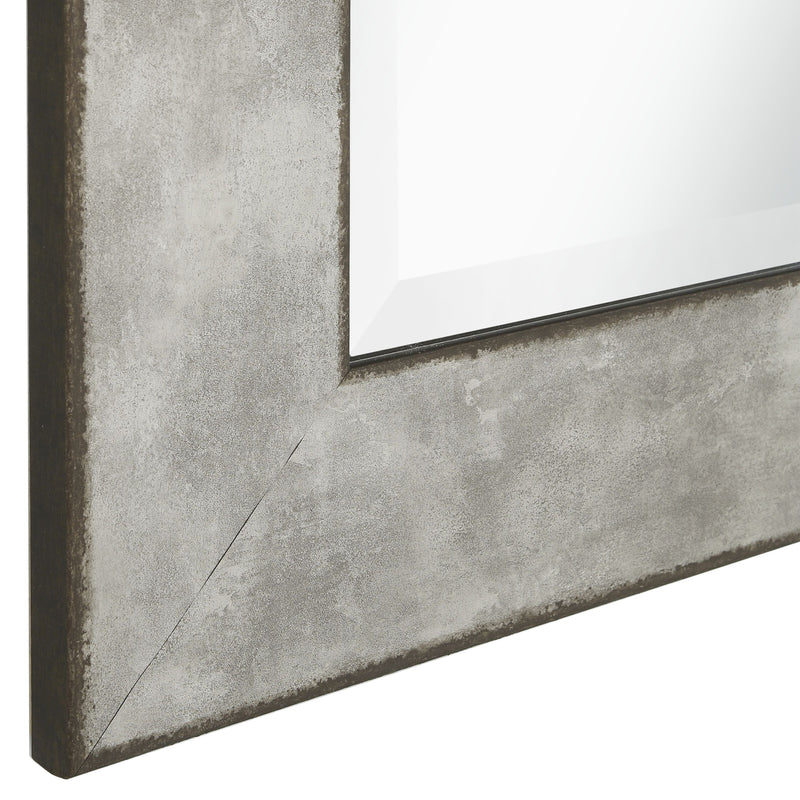 Stylish Rectangular Polystyrene Framed Leaner Mirror Rusted Metal-zoom-