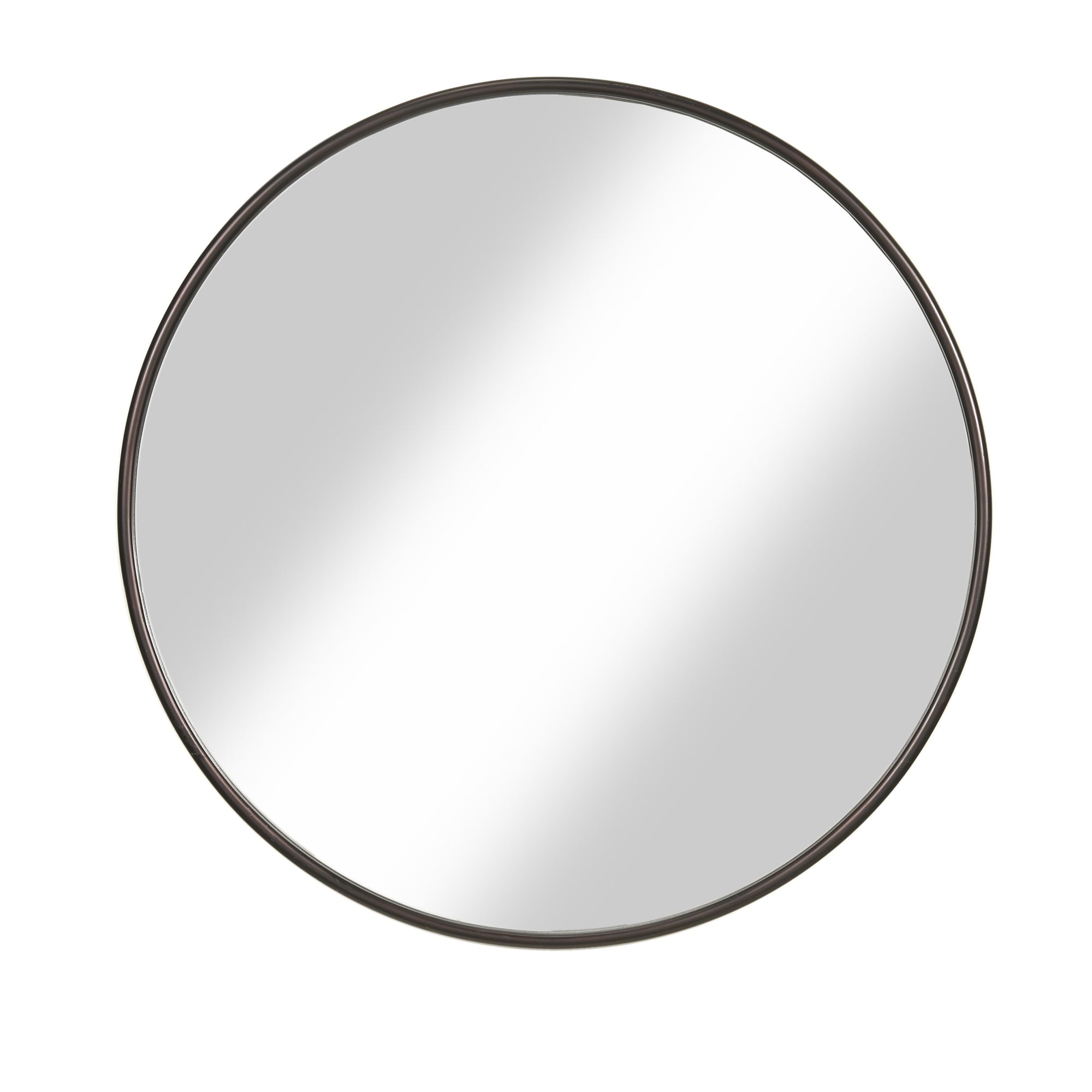 Contemporary Round Metal Framed Wall Mirror, Small Bronze And Silver-zoom-1