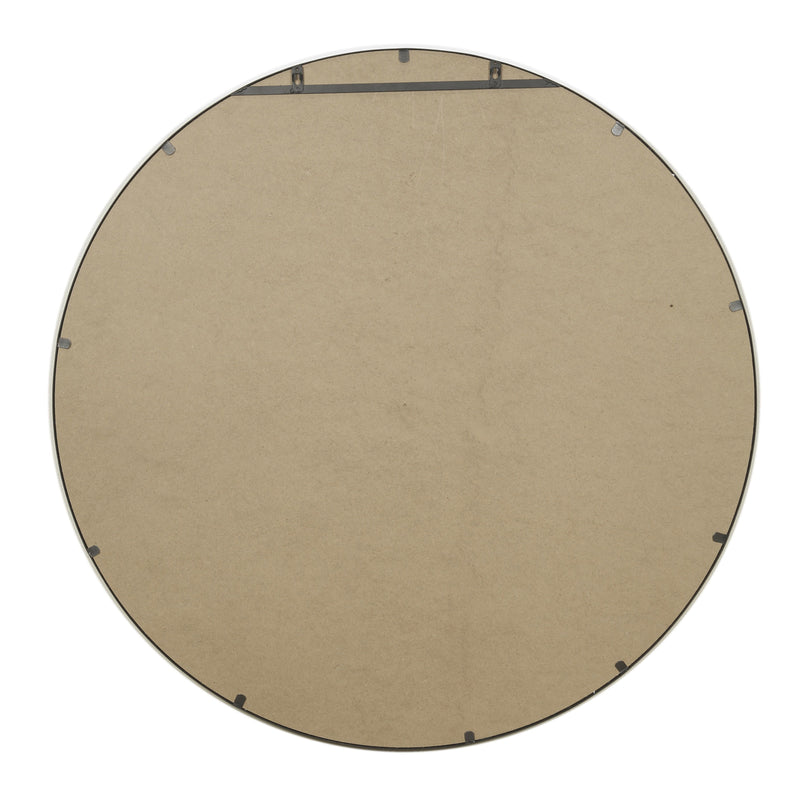 Contemporary Round Metal Framed Wall Mirror, Small Bronze And Silver-zoom-