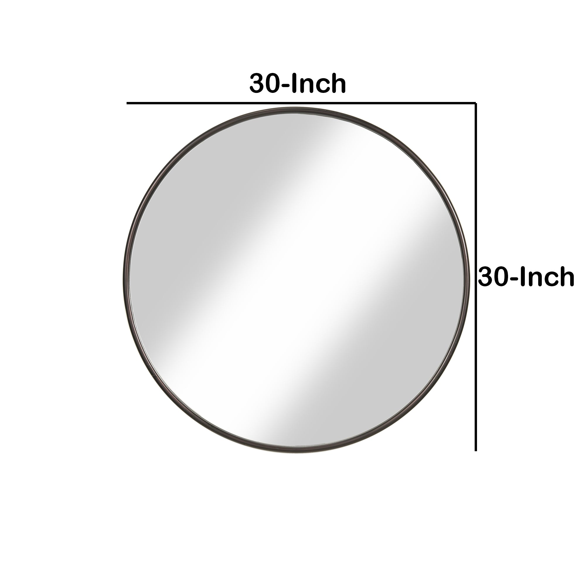 Contemporary Round Metal Framed Wall Mirror, Small Bronze And Silver-zoom-5