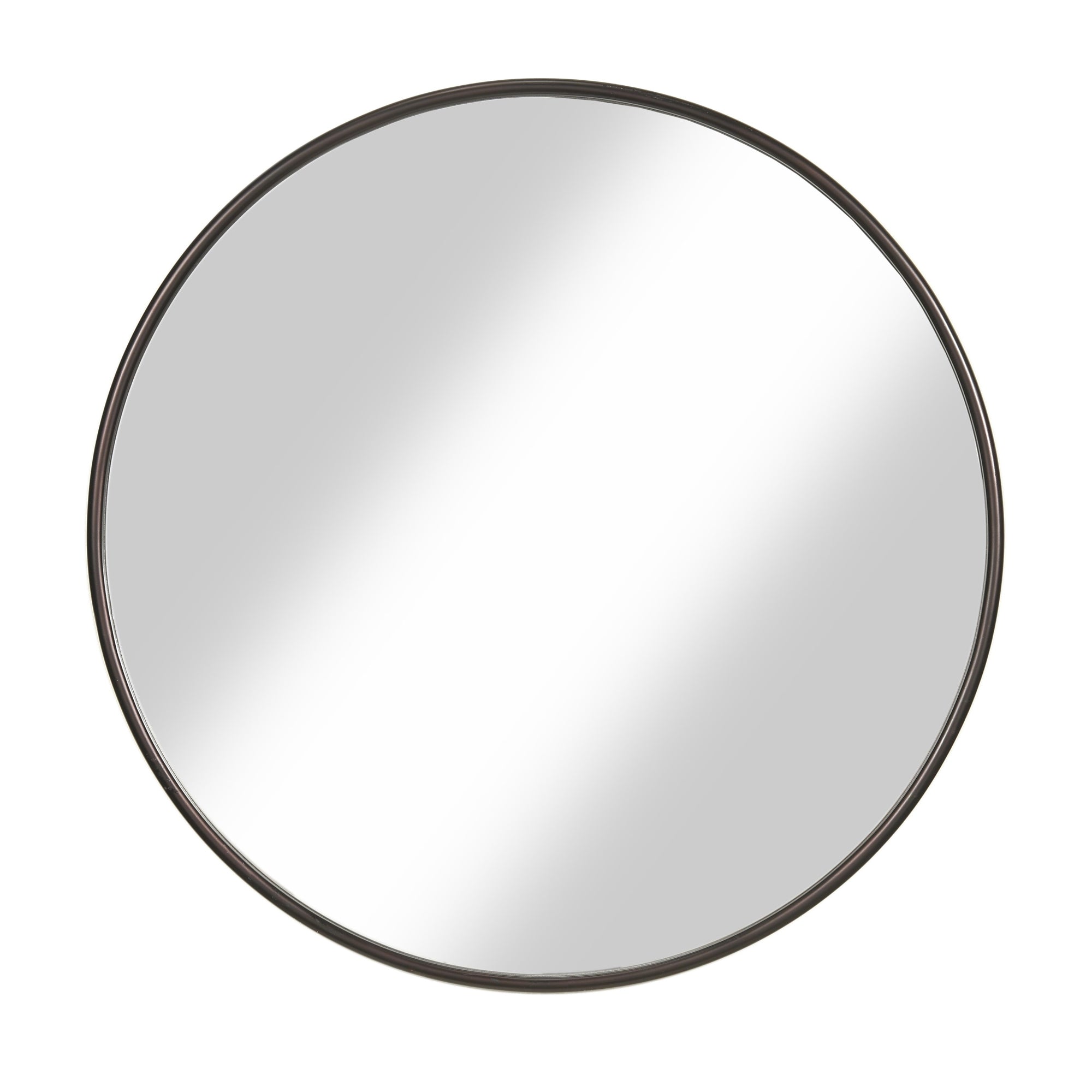 Contemporary Round Metal Framed Wall Mirror Large Bronze And Silver-zoom-1