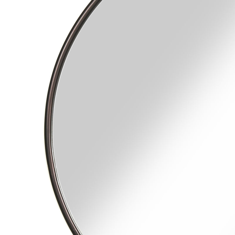 Contemporary Round Metal Framed Wall Mirror Large Bronze And Silver-zoom-
