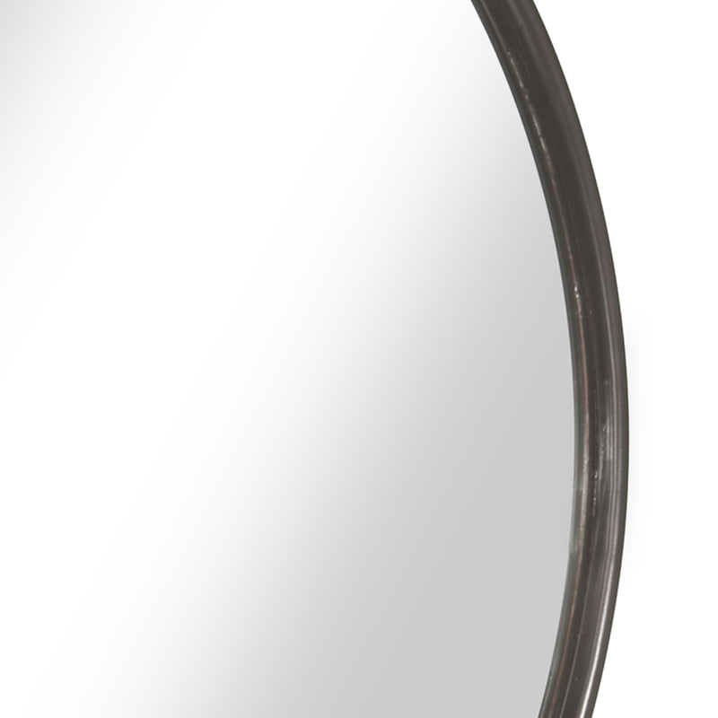 Contemporary Round Metal Framed Wall Mirror Large Bronze And Silver-zoom-