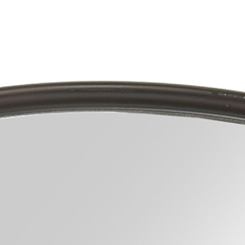 Contemporary Round Metal Framed Wall Mirror Large Bronze And Silver-zoom-