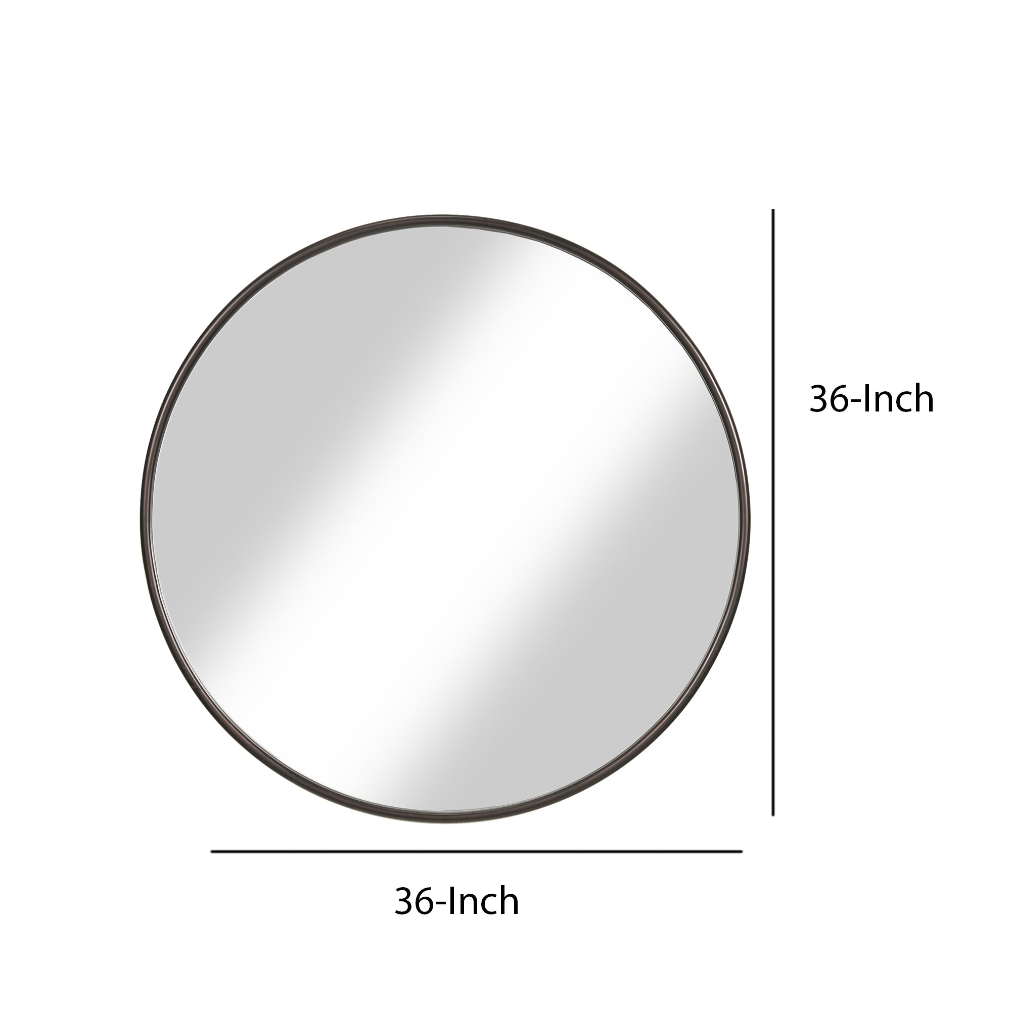 Contemporary Round Metal Framed Wall Mirror Large Bronze And Silver-zoom-5