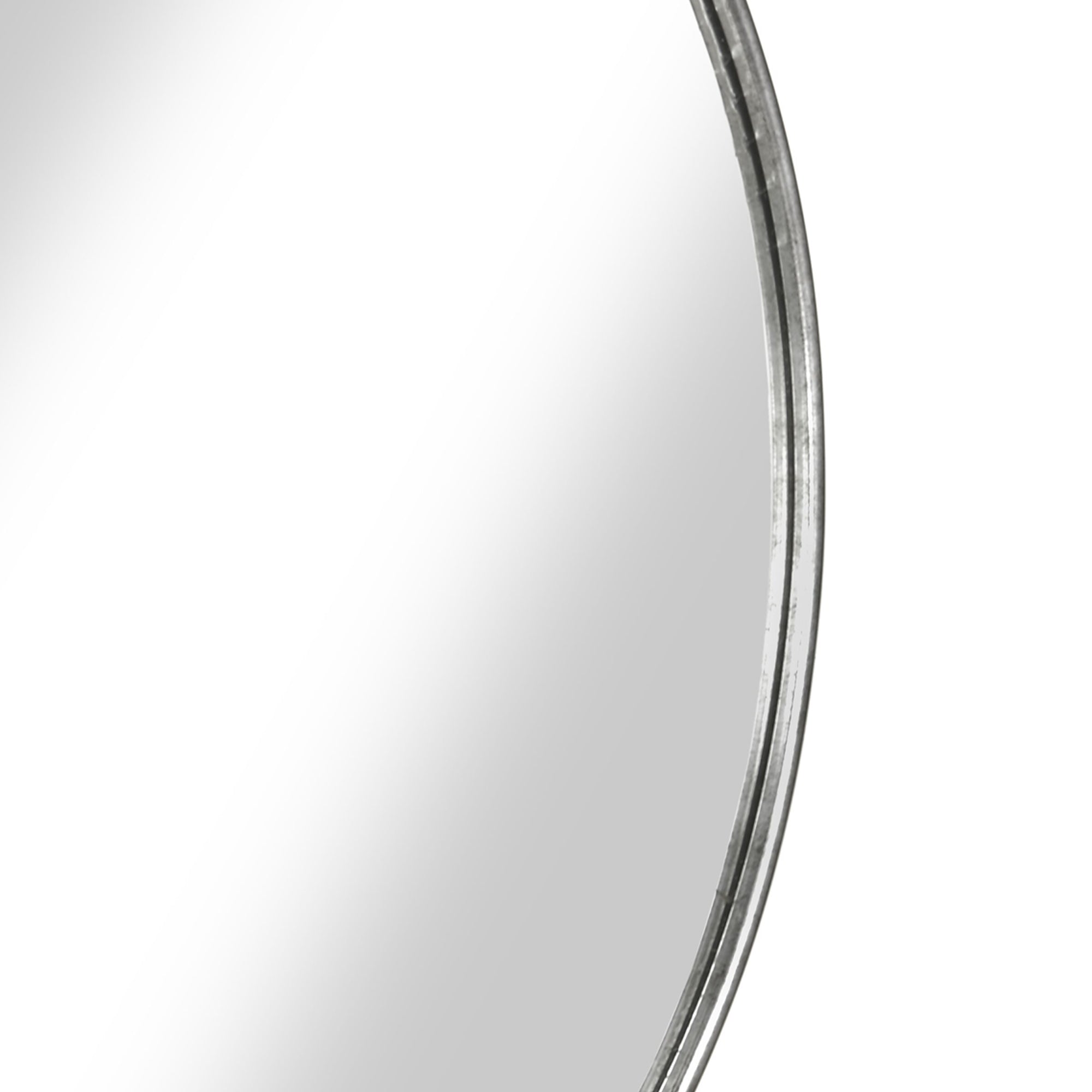 Contemporary Style Round Metal Framed Wall Mirror Large Antique Silver-zoom-3