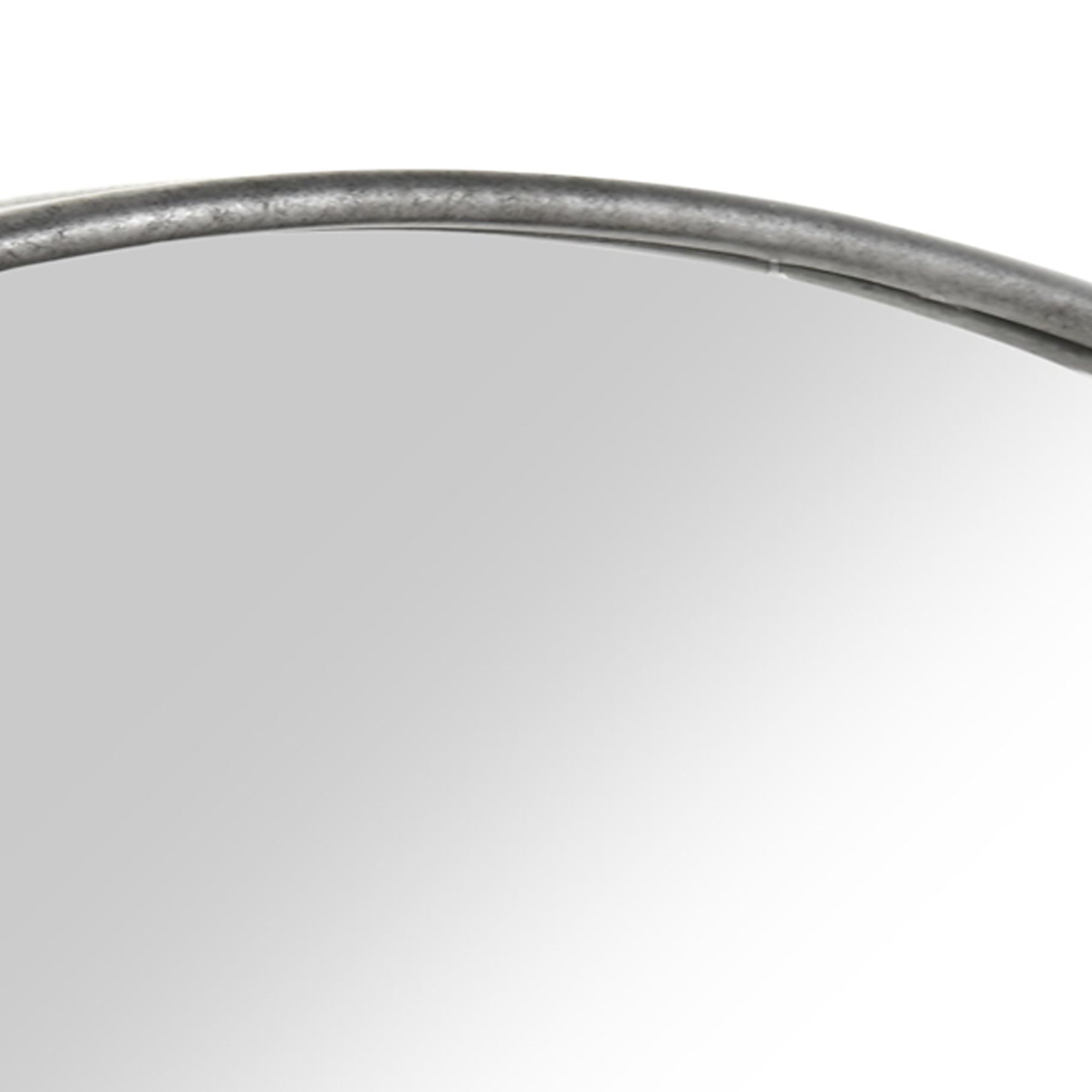 Contemporary Style Round Metal Framed Wall Mirror Large Antique Silver-zoom-4