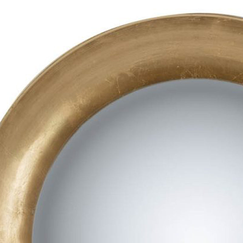 Modern Styled Round Mirror With Lustrous Frame And Leds Large Gold-zoom-