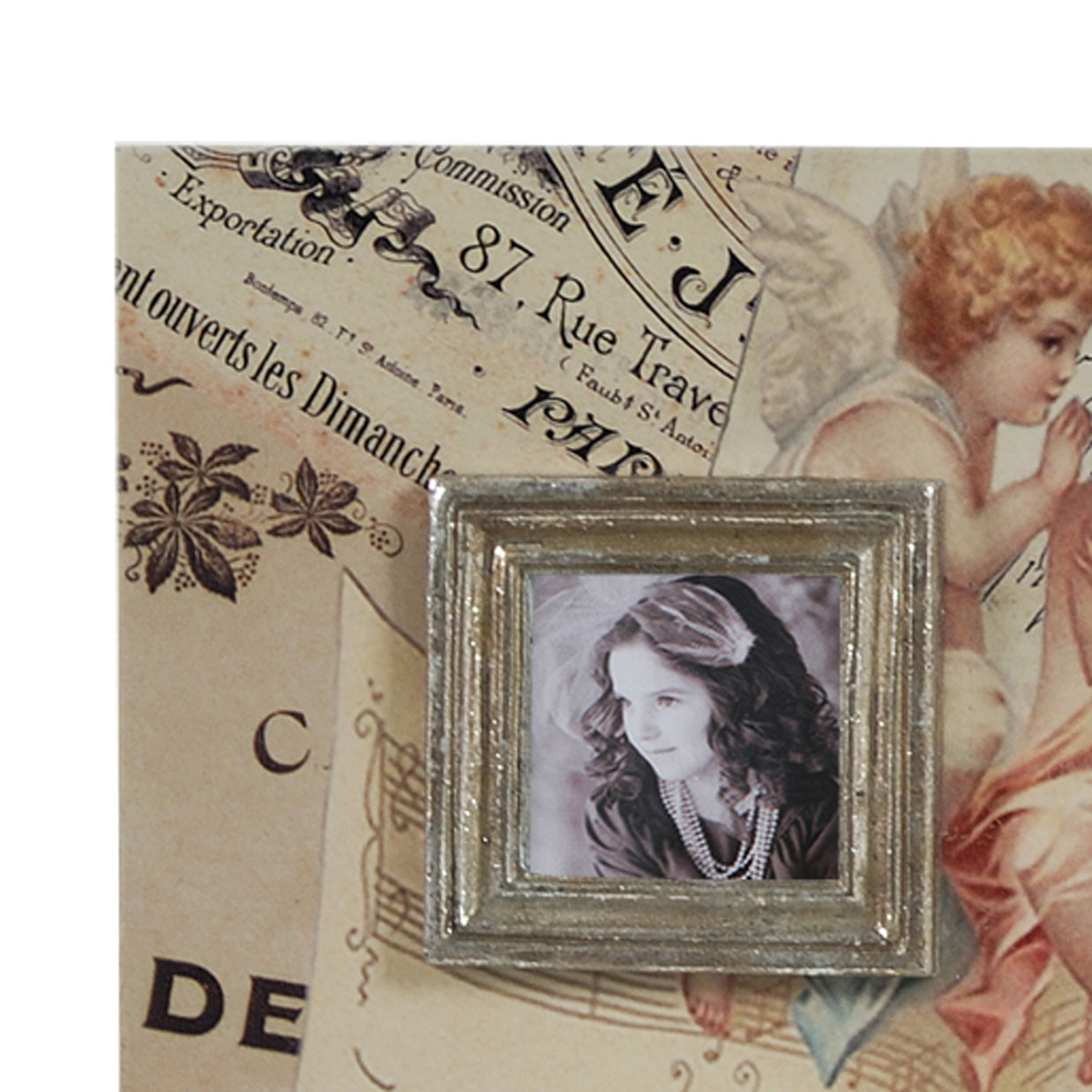Victorian Style Rustic Square Metal Photo Frames Set Of 2 Bronze