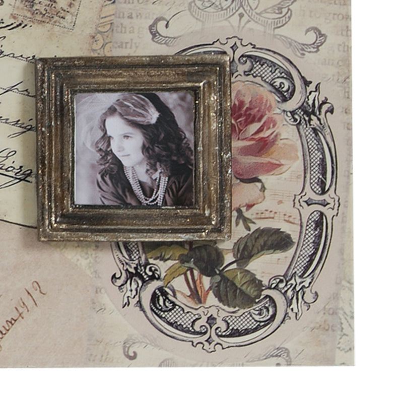 Victorian Style Rustic Square Metal Photo Frames Set Of 2 Bronze-zoom-