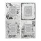 Modern Etched Wooden Photo Frames Large Set Of 4 Silver