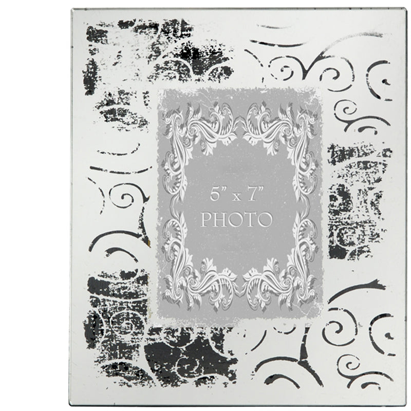 Modern Etched Wooden Photo Frames Large Set Of 4 Silver-zoom-