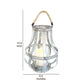 Transitional Metal Candle Holder With Rope And Glass Shade Gray