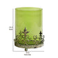 Antique Glass Shade Candle Holder With Metal Base Stand Green