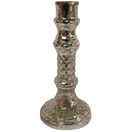 Transitional Glass And Metal Candle Stand With Pedestal Base Bronze