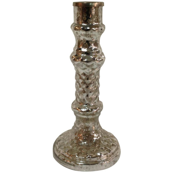 Transitional Glass And Metal Candle Stand With Pedestal Base Bronze