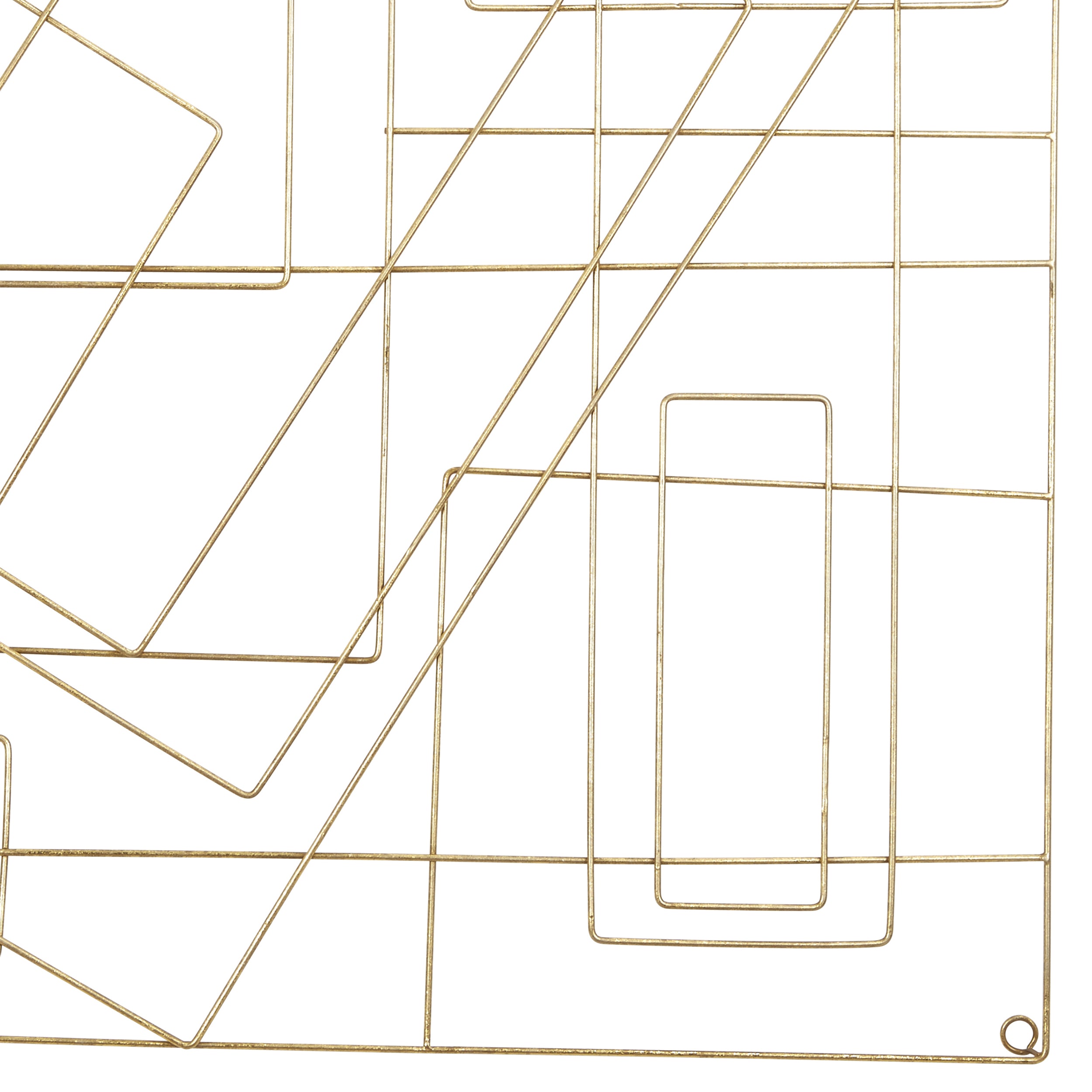 Contemporary Style Square Frame Metal Wall Decor Gold-zoom-2