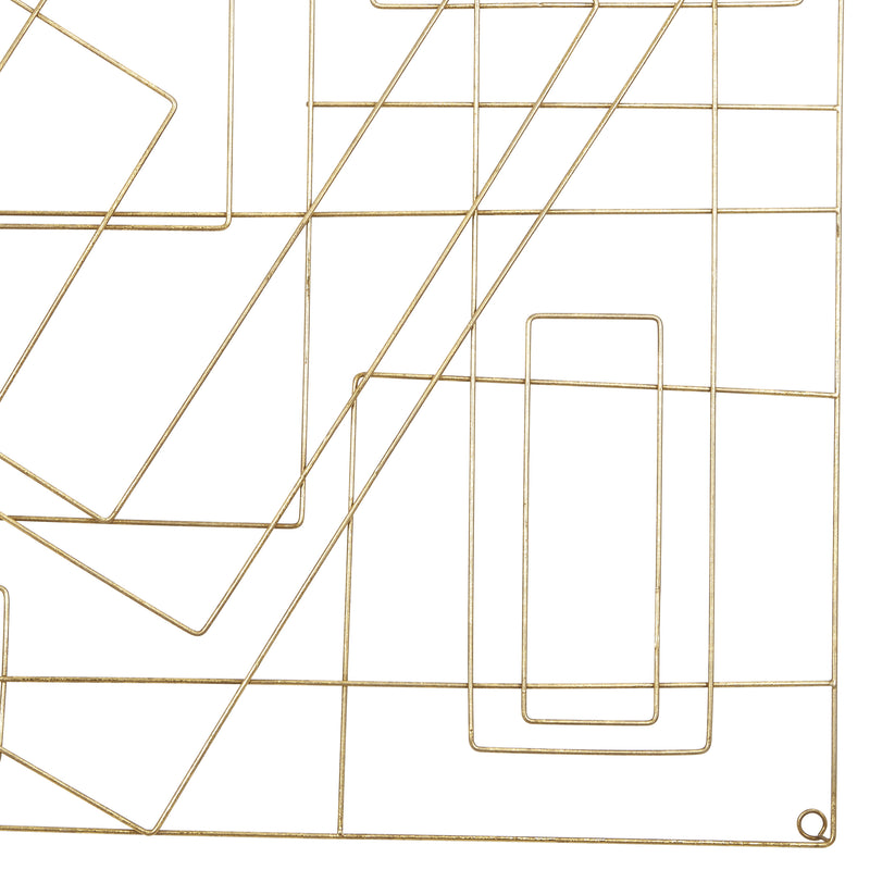 Contemporary Style Square Frame Metal Wall Decor Gold-zoom-