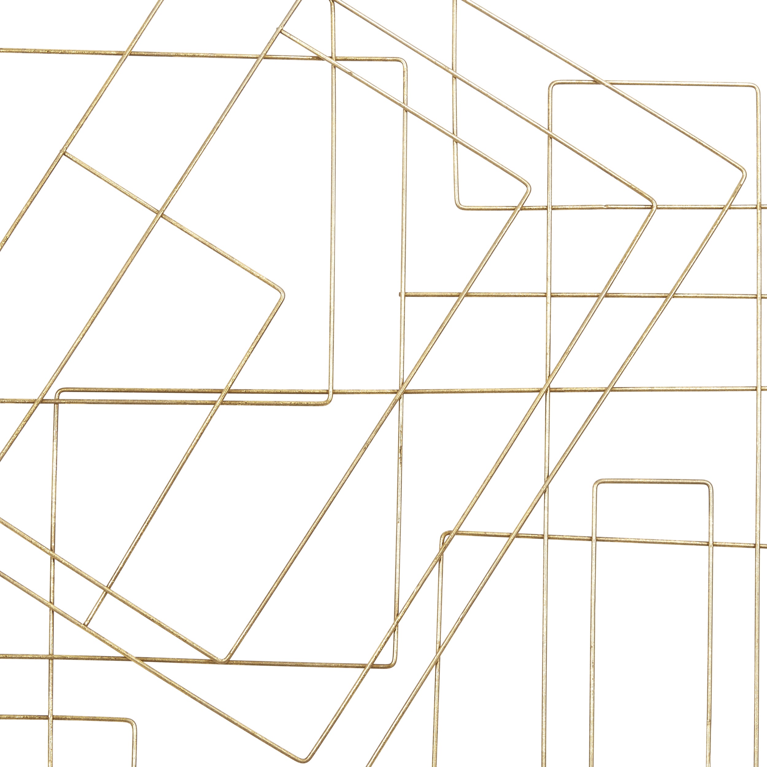 Contemporary Style Square Frame Metal Wall Decor Gold-zoom-3