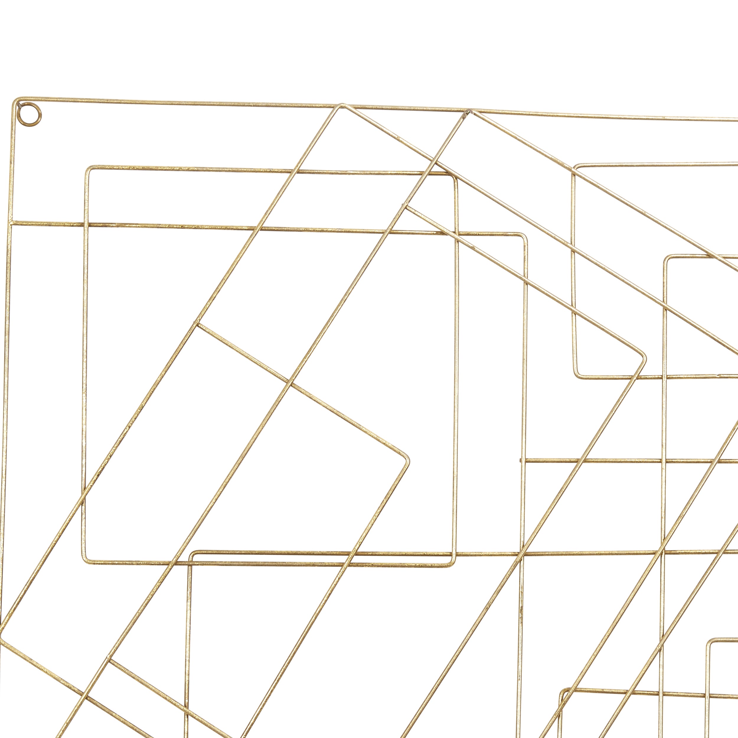 Contemporary Style Square Frame Metal Wall Decor Gold-zoom-4