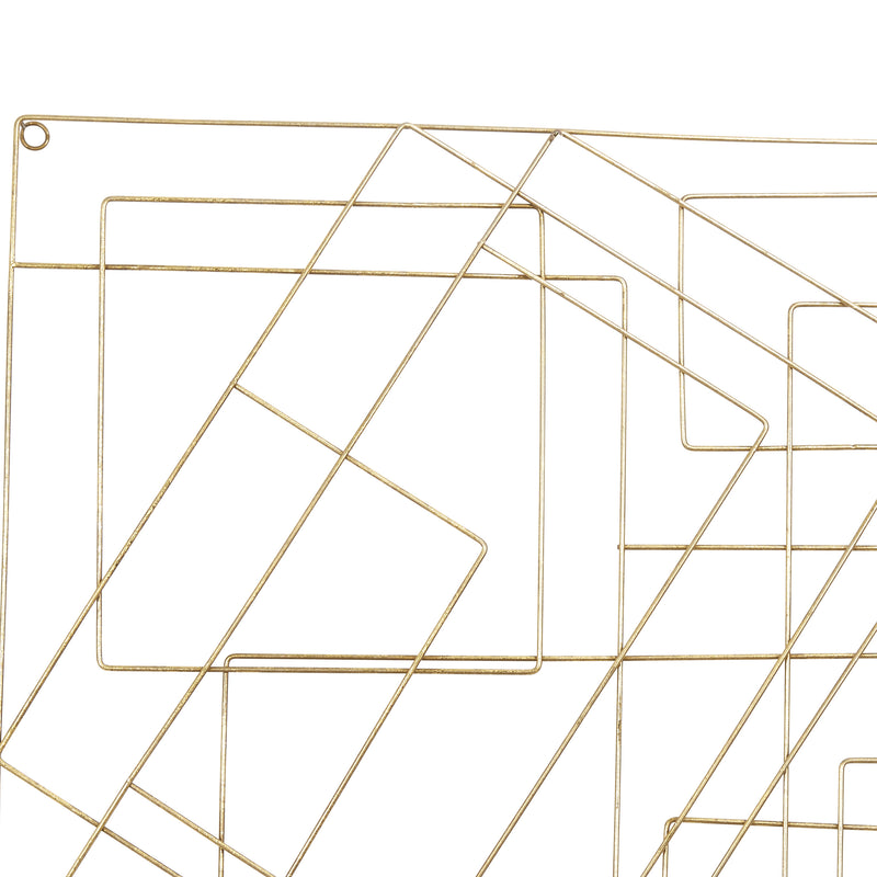 Contemporary Style Square Frame Metal Wall Decor Gold-zoom-