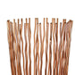 Metal Pillar Candle Holder With Wavy Wires Rose Gold