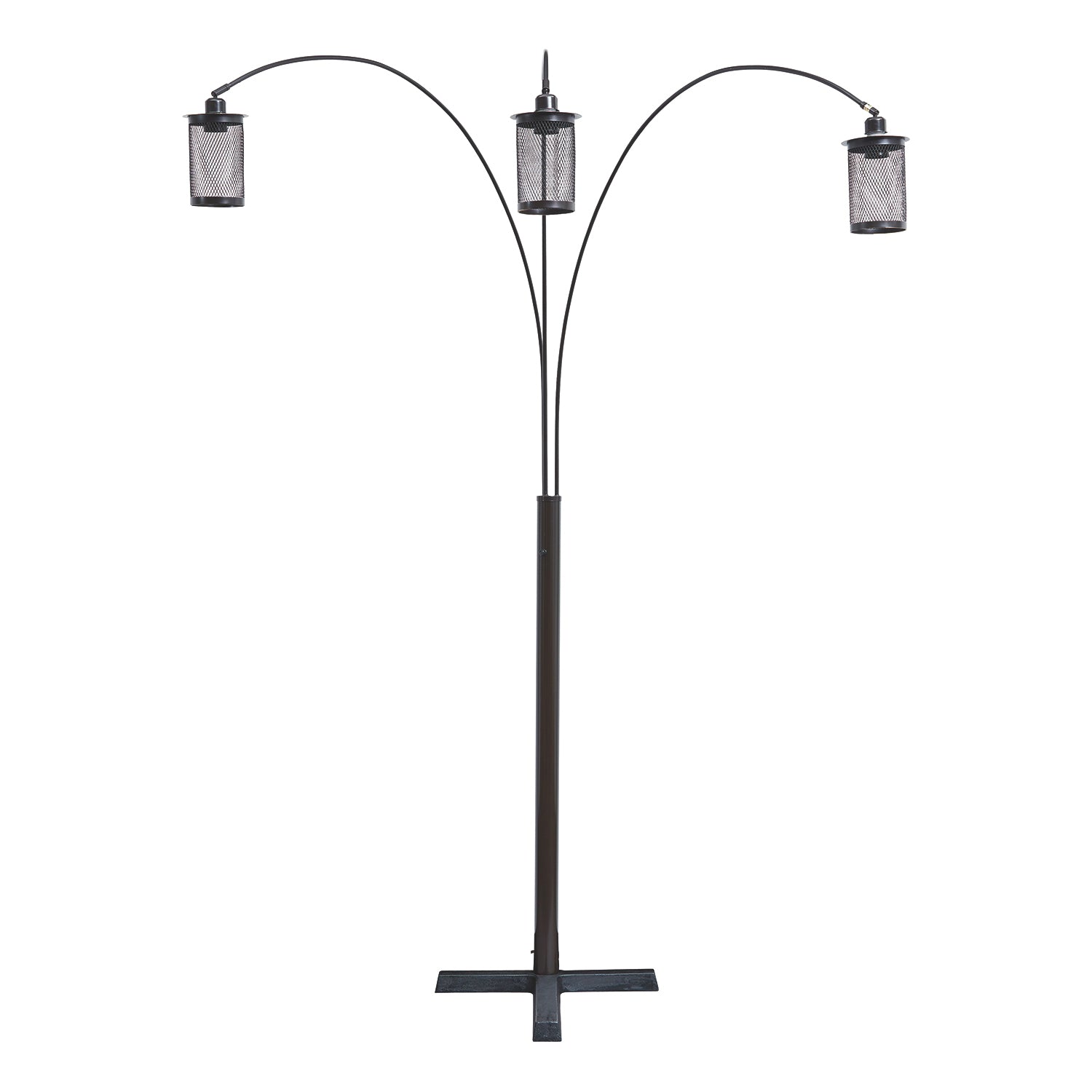 Metal Decorative Floor Lamp With Triad Of Bulbs Black-zoom-1