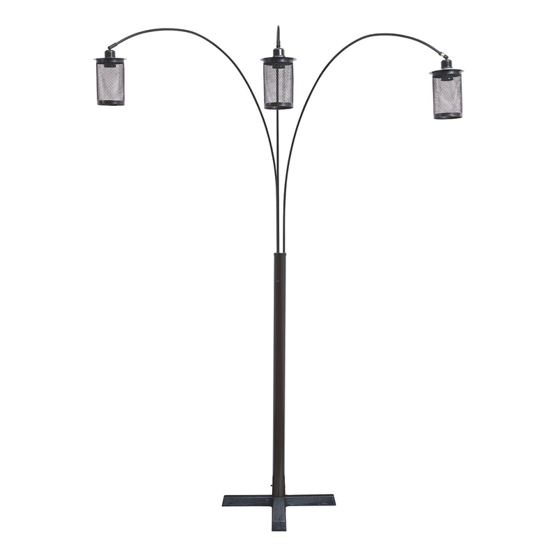Metal Decorative Floor Lamp With Triad Of Bulbs Black-zoom-