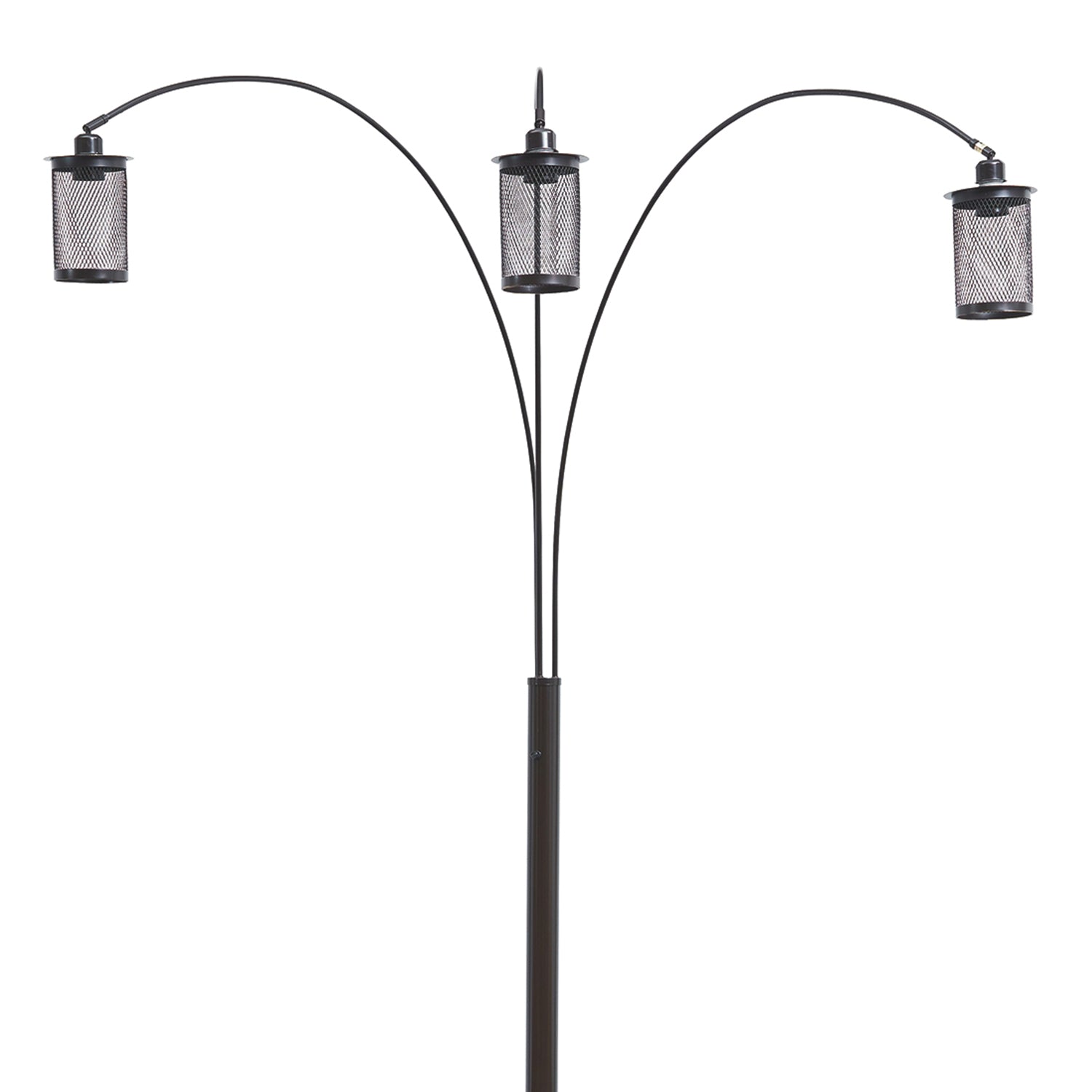 Metal Decorative Floor Lamp With Triad Of Bulbs Black-zoom-4