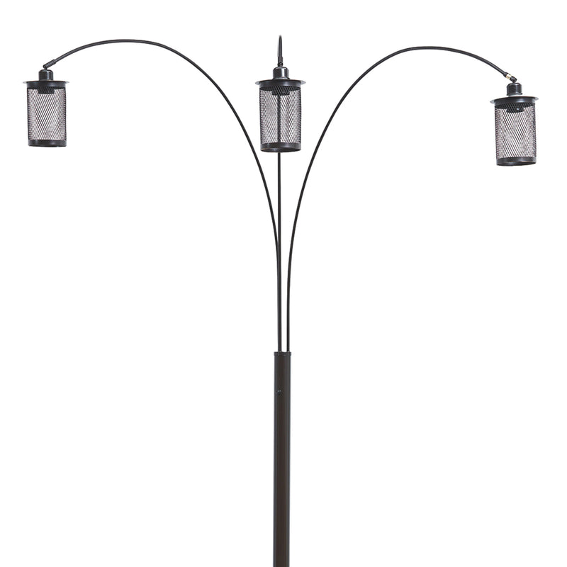 Metal Decorative Floor Lamp With Triad Of Bulbs Black-zoom-
