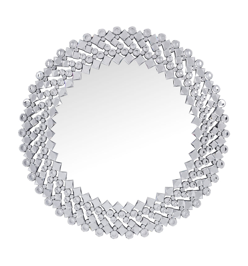 Sparkling Wall Decor With Beveled Finish And Faux Gem Inlay Silver-zoom-