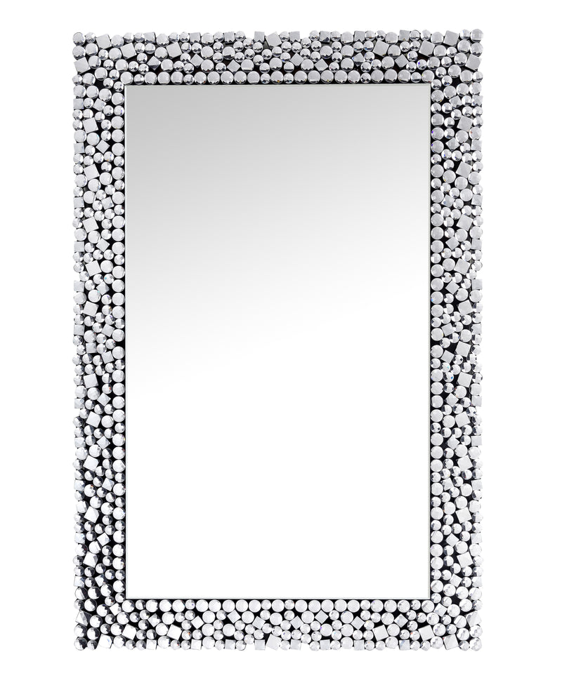 Sparkling Wall Decor With Beveled Edges And Faux Gem Inlay Silver-zoom-