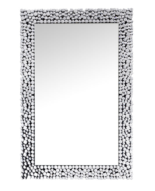 Sparkling Wall Decor With Beveled Edges And Faux Gem Inlay Silver