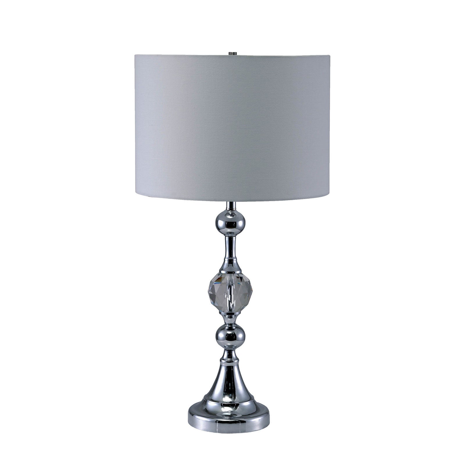 Contemporary Table Lamp with Crystal Encased Stand Silver-zoom-1