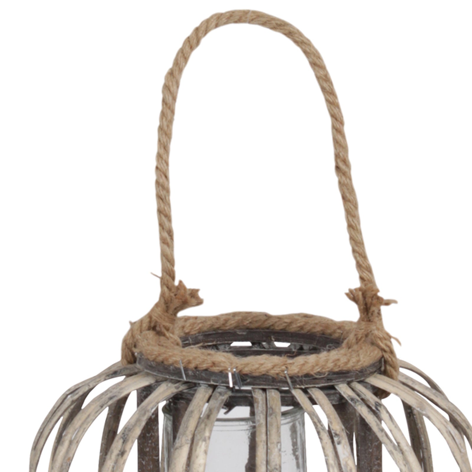 Lattice Design Round Lantern With Glass Hurricane Candle Holder small brown-zoom-4