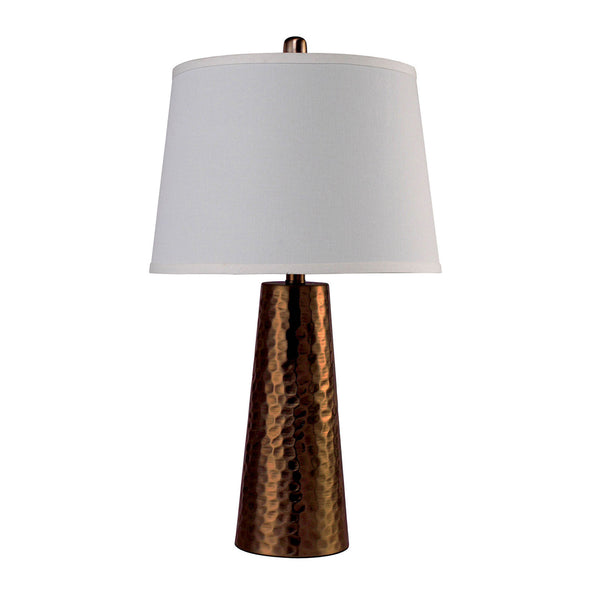 Contemporary Table Lamp with Flared Base and Hammered Pattern Antique Gold