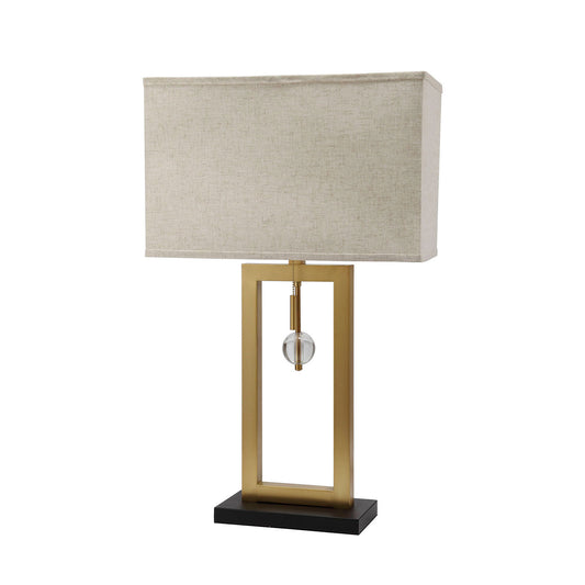 Contemporary Table Lamp with Rectangular Frame Base Gold and Black