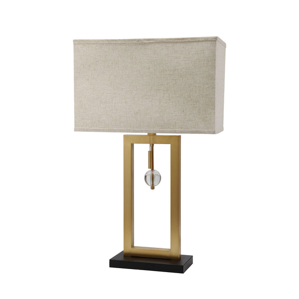 Contemporary Table Lamp with Rectangular Frame Base Gold and Black