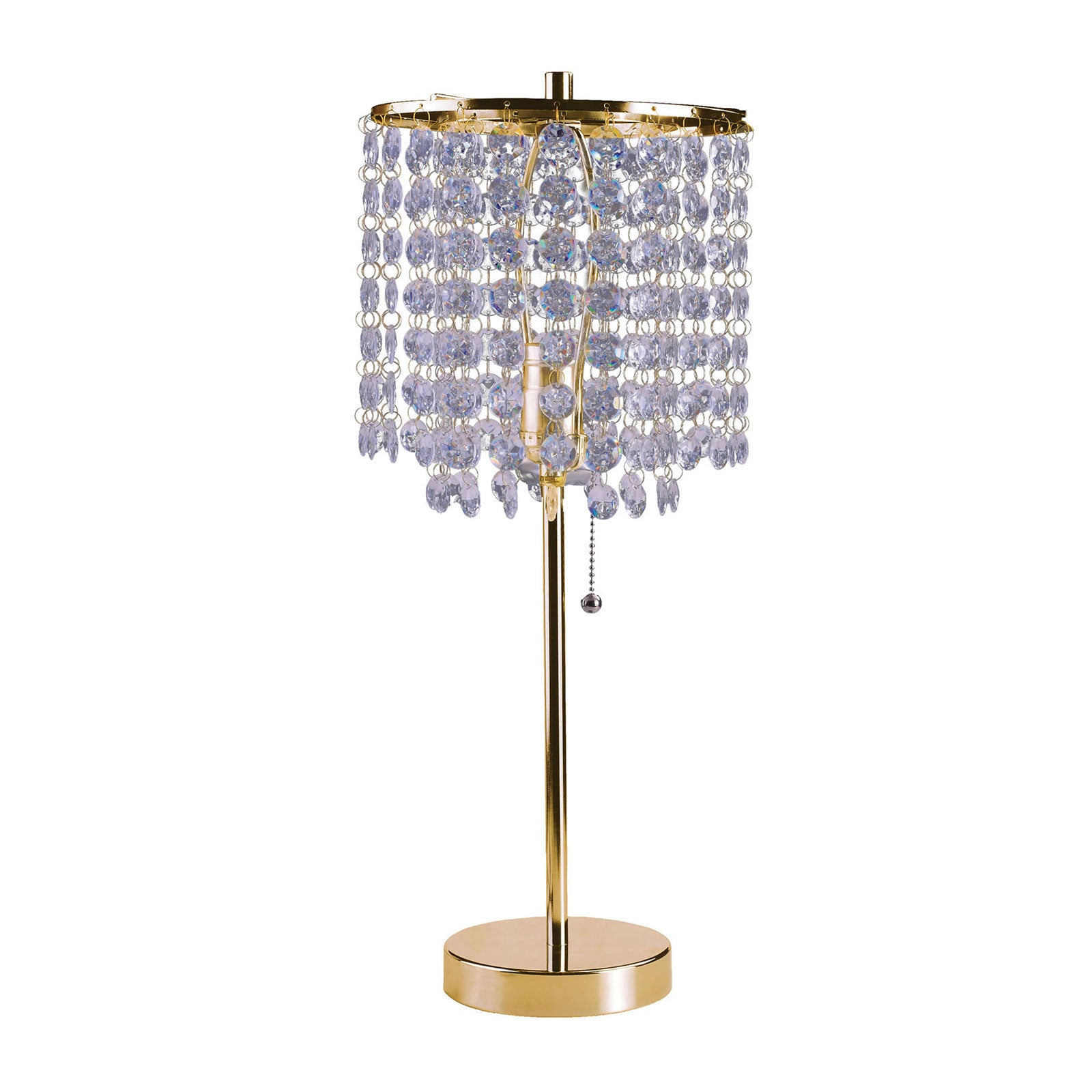 Contemporary Style Table Lamp with Stalk Support and Round Base Gold-zoom-1